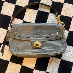 Coach Gray Leather with Gold Accents